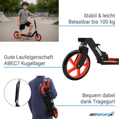 Scooter / scooter de ville « Fire » noir / rouge