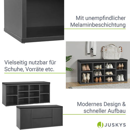 Étagère à chaussures 104x30x48 cm gris foncé