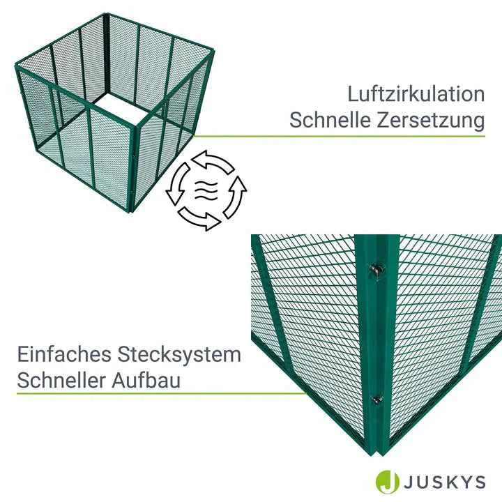 Metall Komposter für Gartenabfälle 450L Dunkelgrün