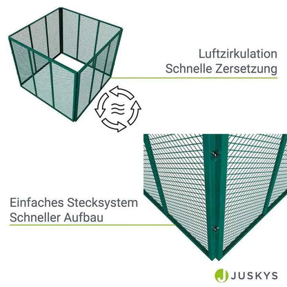 Metall Komposter für Gartenabfälle 450L Dunkelgrün