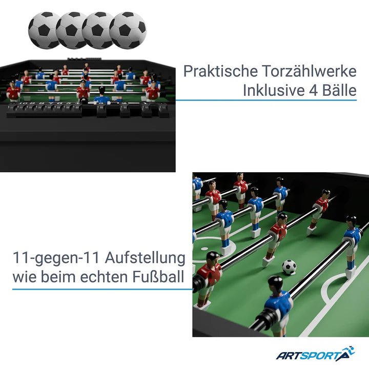 Kickertisch Tischkicker mit Zubehör und integriertem Torzähler