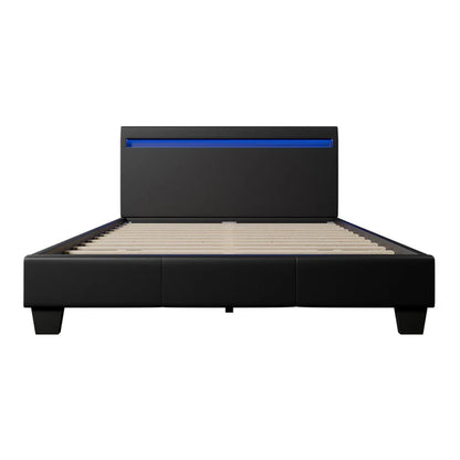 LED Polsterbett 120 x 200 cm Verona mit Lattenrost schwarz