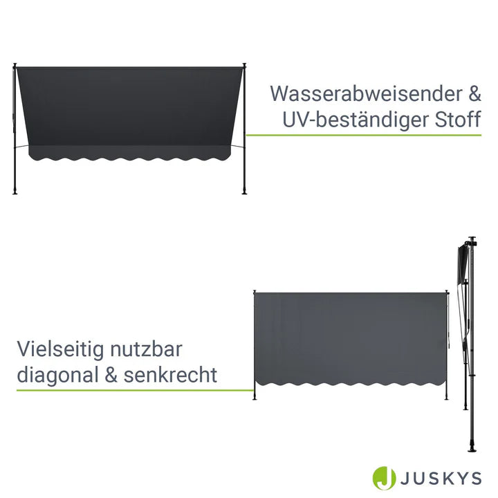 Klemmmarkise Kapstadt 350x120 cm Grau - Palo24