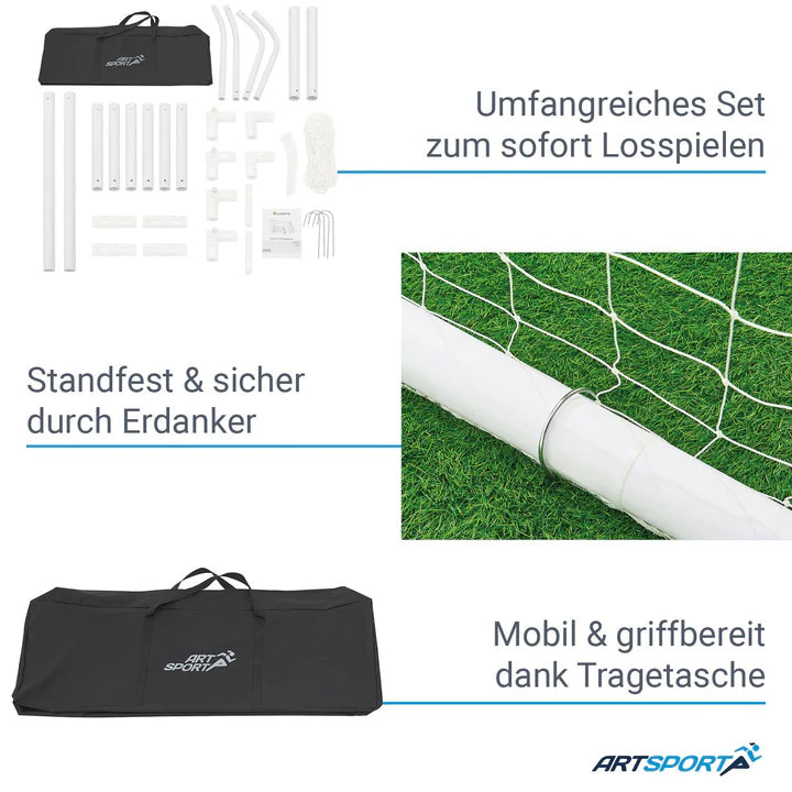 Porta da calcio 180x120 cm con rete e borsa