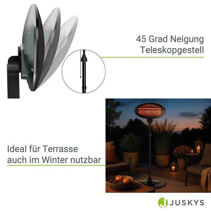 Infrarotstrahler 2000W Schwarz aussen