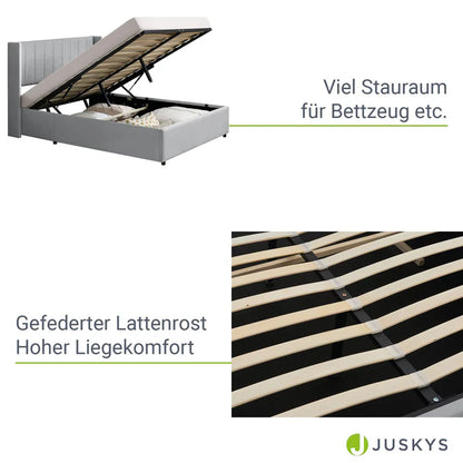 Polsterbett Savona 140 - Hellgrau