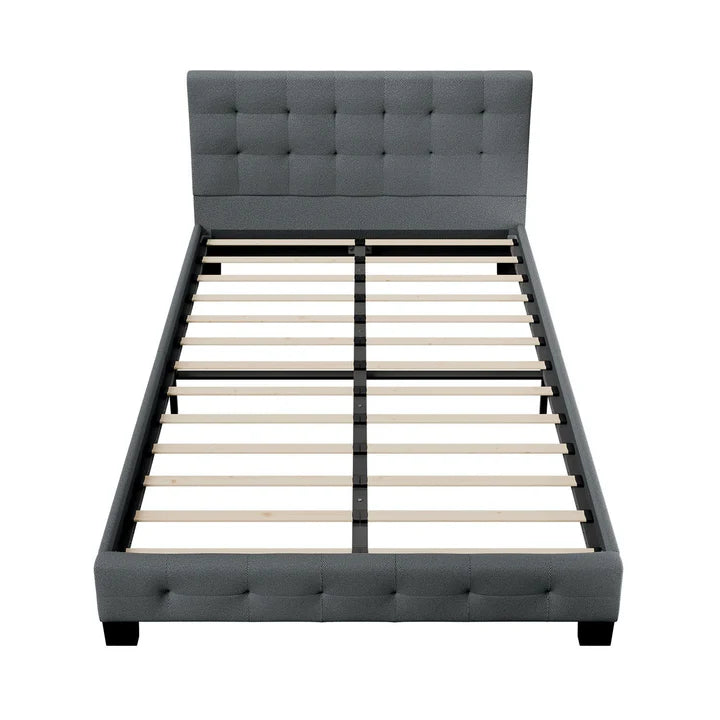 Lit rembourré Manresa 120 x 200 cm - gris