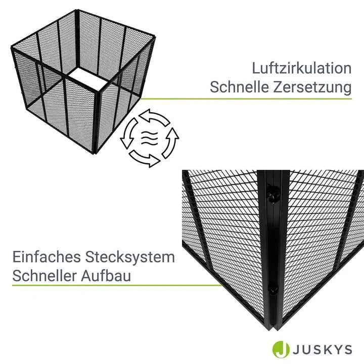 Metall Komposter für Gartenabfälle 800L Schwarz