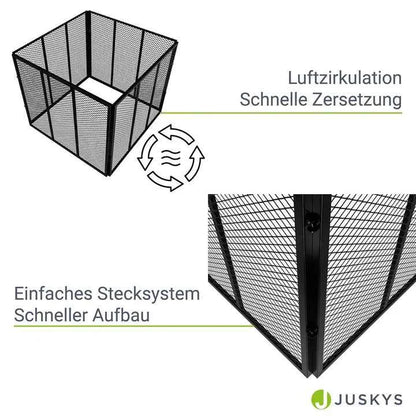 Metall Komposter für Gartenabfälle 800L Schwarz