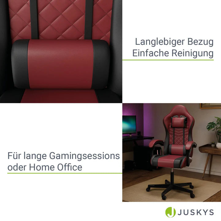 Bürostuhl Gamingstuhl HyperSeat bordeaux/schwarz