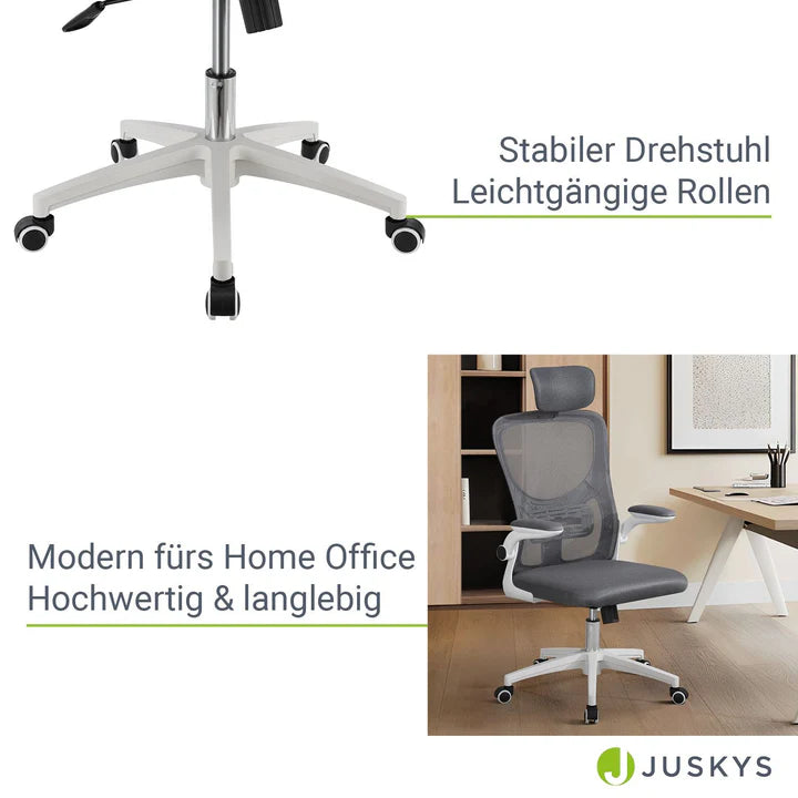Bürostuhl Baltimore höhenverstellbar Grau Weiss - Palo24