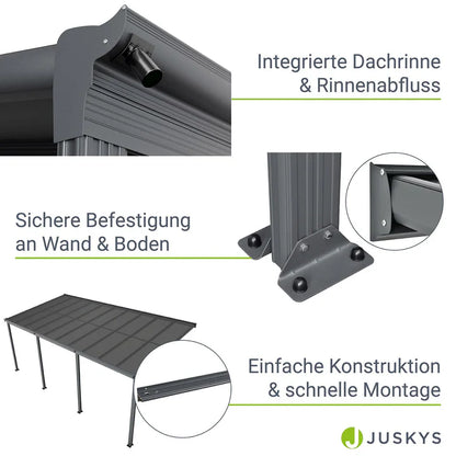 Copertura terrazza Borneo 6x3 m Grigio