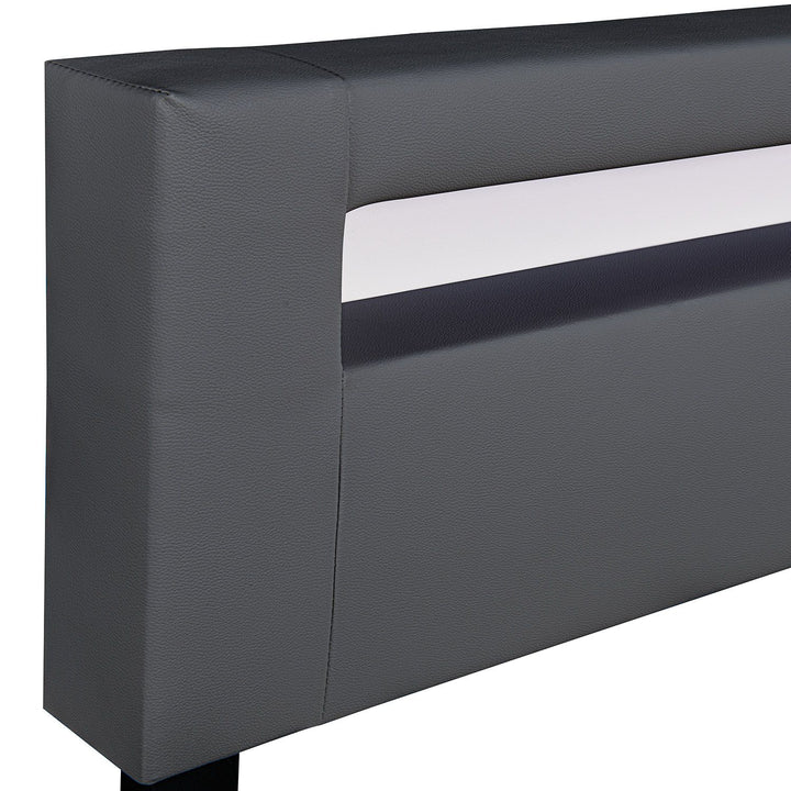 Lit capitonné LED Paris 180 x 200 cm - gris foncé