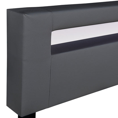 Lit capitonné LED Paris 180 x 200 cm - gris foncé