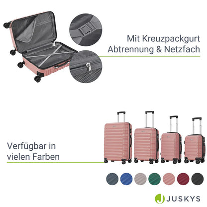 Hartschalen Kofferset Rom - Rosa 4-teiliges Set mit schlagfester ABS-Hartschale und 360° Rollen