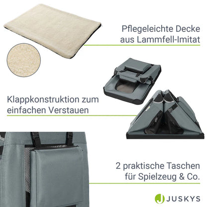 faltbare Hundetransportbox Lassie M Grau