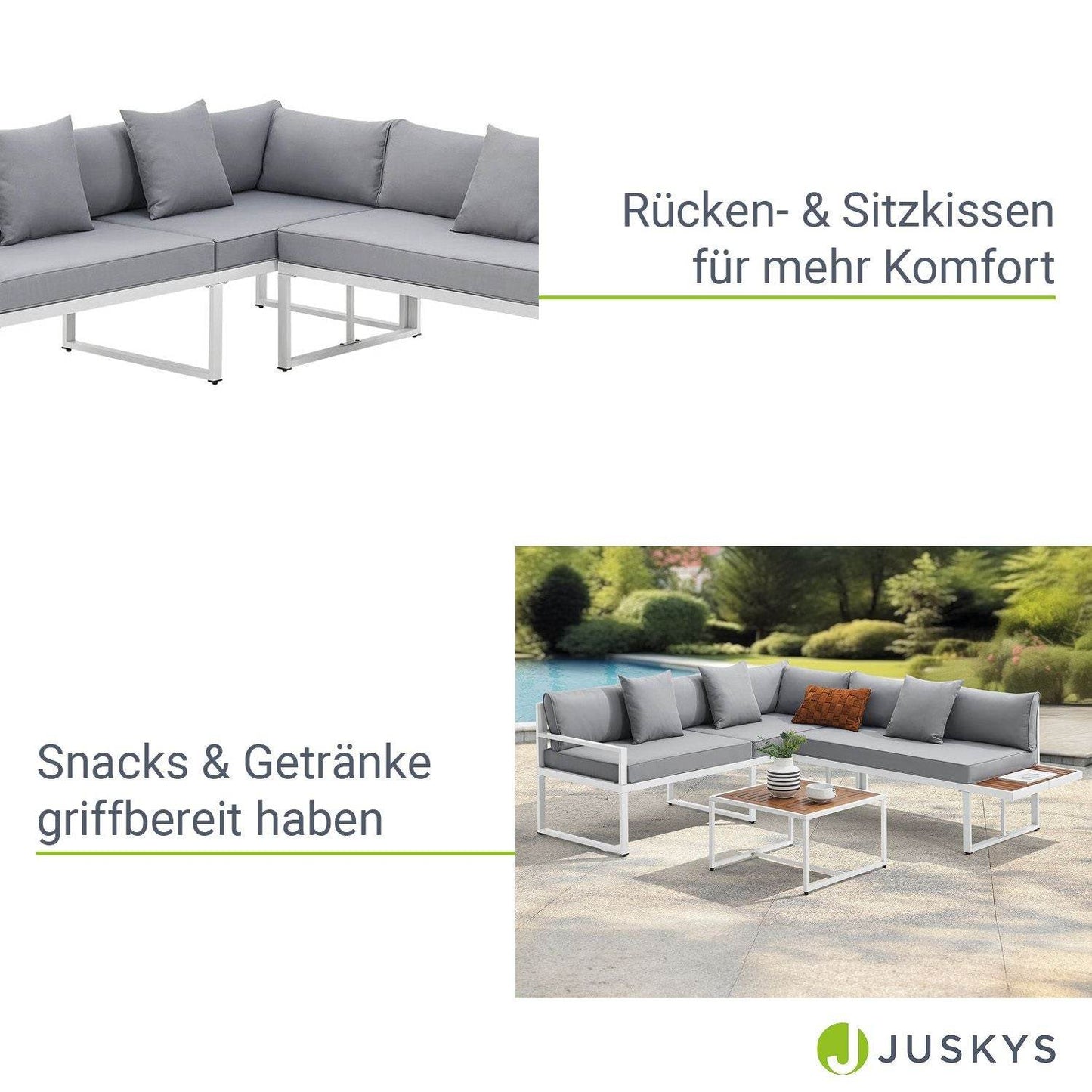 Gartenmöbel Balkonmöbel Lounge St. Tropez Weiss - Palo24