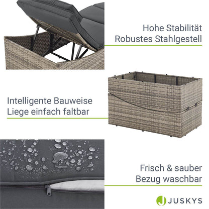 Faltbare Polyrattan Sonnenliege Lamia - Palo24