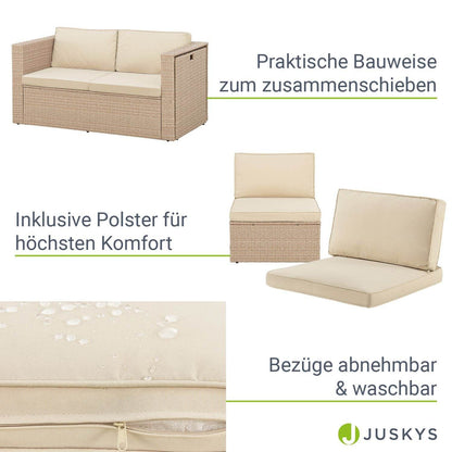 Gartenmöbel Polyrattan Lounge Salou inkl. Polster Creme - Palo24