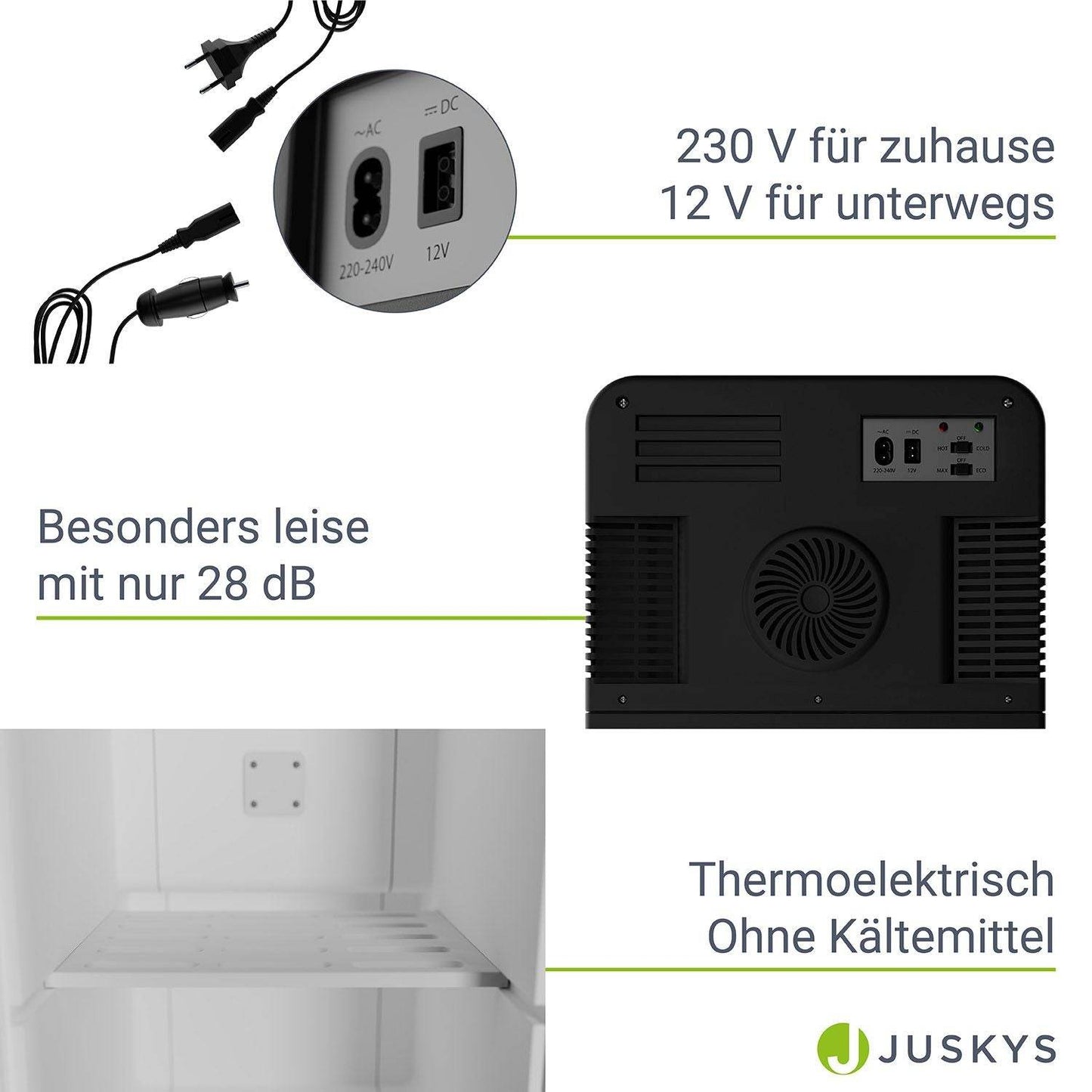 Mobiler 2in1 Mini-Kühlschrank 15 l Schwarz - Palo24
