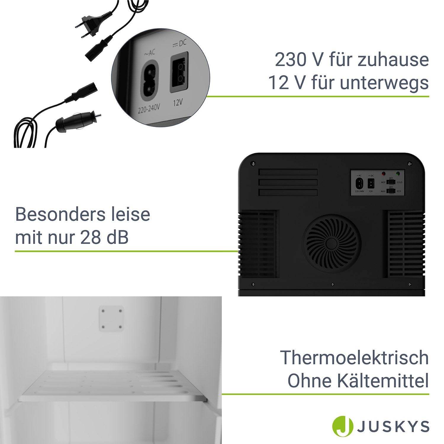 Mobiler 2in1 Mini-Kühlschrank 15 l Schwarz - Palo24
