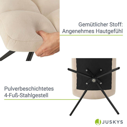 Drehstuhl Dallas 2er Set Samt Beige - Palo24