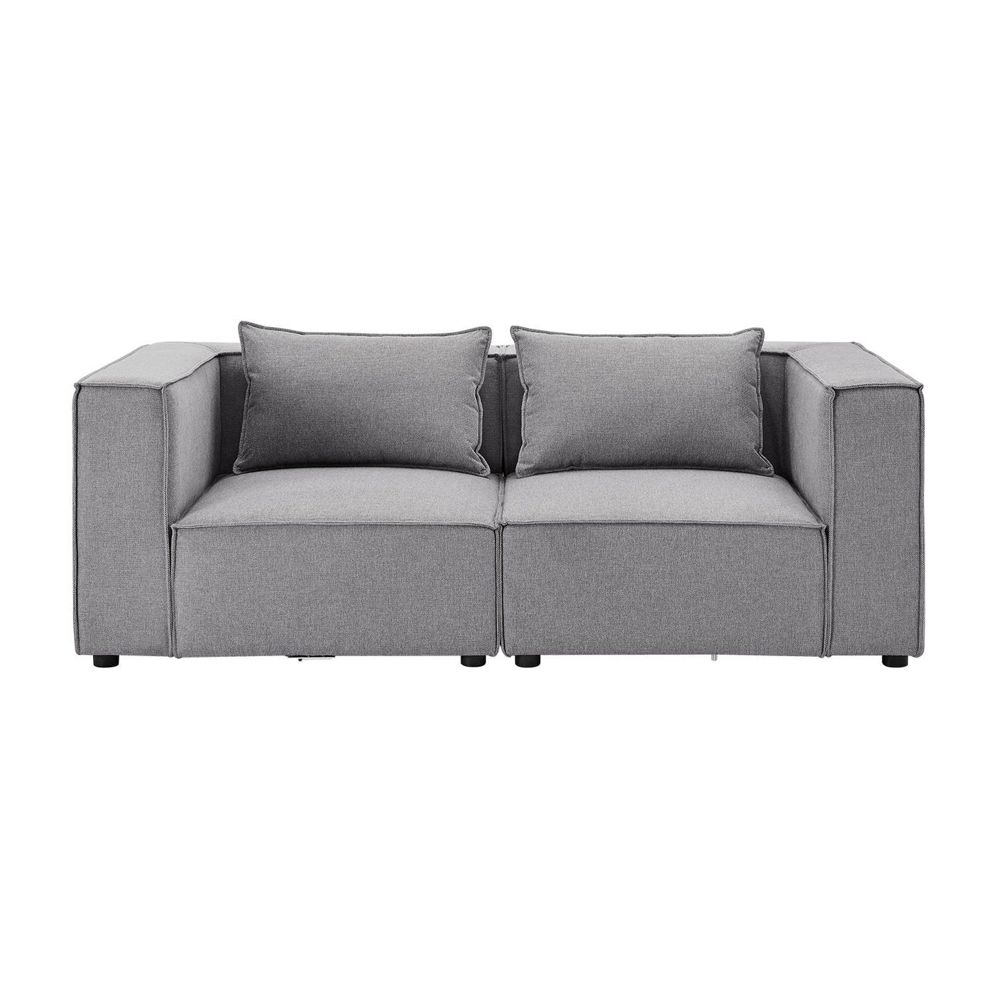 Modulares Sofa Domas S - 2 Sitzer Stoff Dunkelgrau