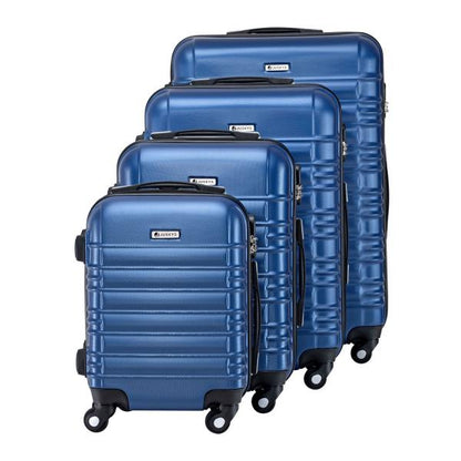 Set valigie rigide Roma - Blu Set da 4 pezzi con scocca rigida in ABS antiurto e ruote a 360°