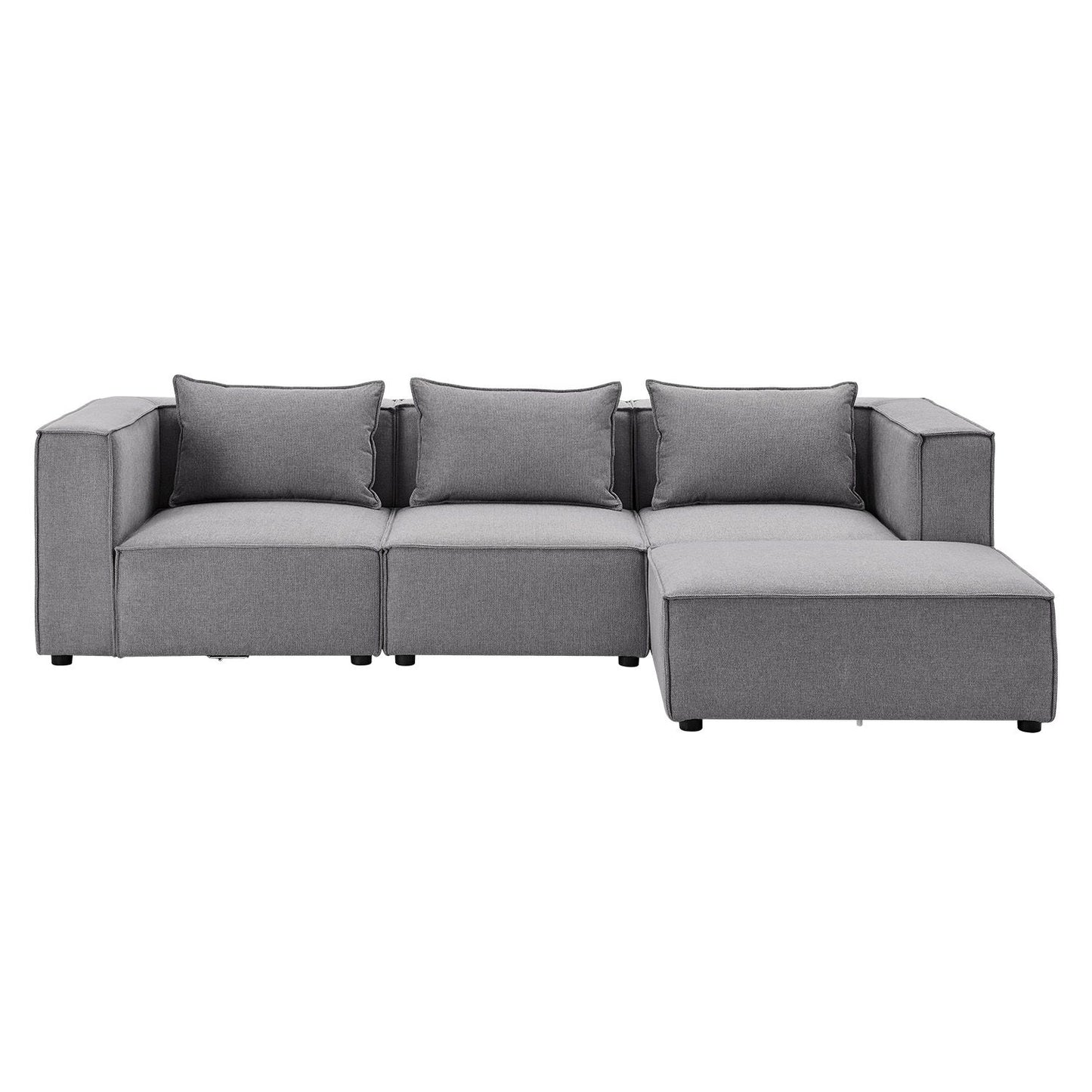 Modulares Sofa Domas L - 3 Sitzer Dunkelgrau