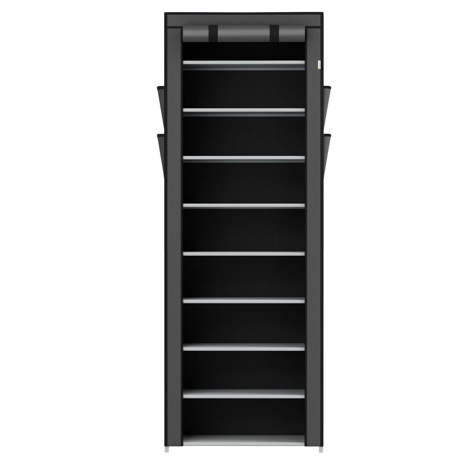 Schuhschrank M aus Stoff 9 Ebenen Grau - Palo24