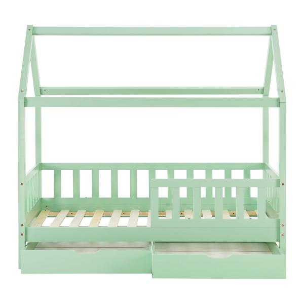 Letto per bambini Marli 80 x 160 cm con contenitore e rete a doghe Mint