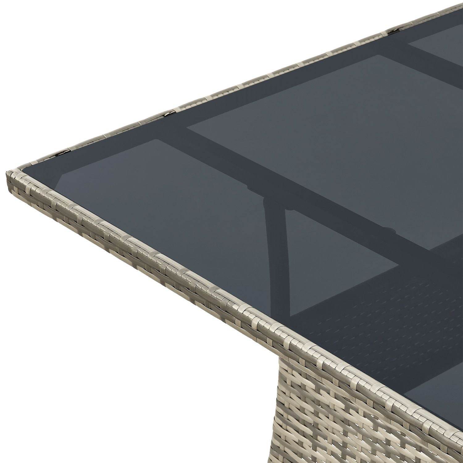 Eckiger Polyrattan Gartentisch Yoro 80x80 cm Grau - Palo24