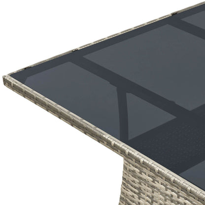 Eckiger Polyrattan Gartentisch Yoro 80x80 cm Grau - Palo24