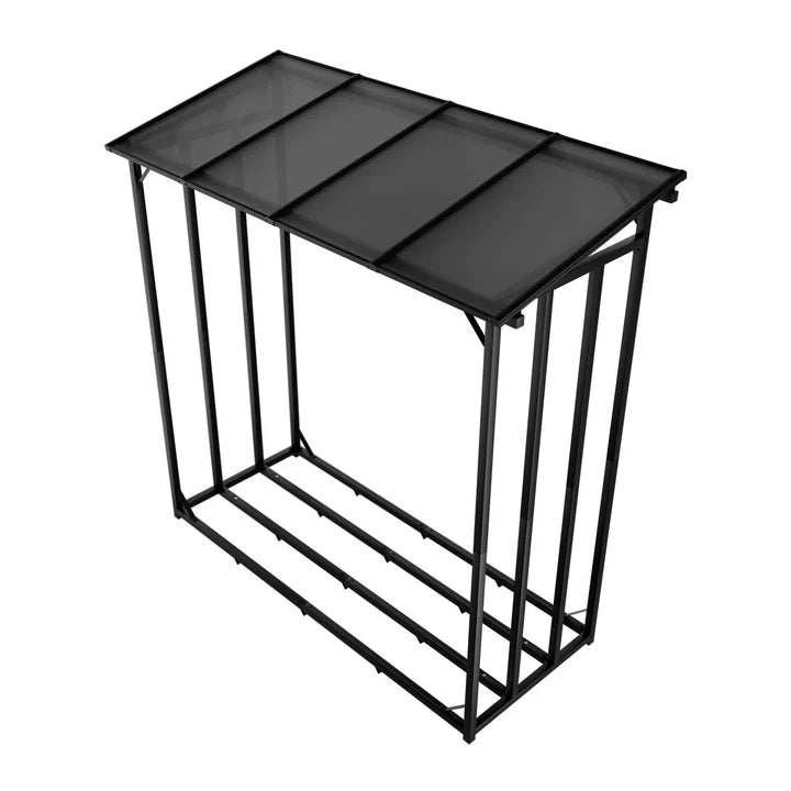 Kaminholzregal außen mit Dach