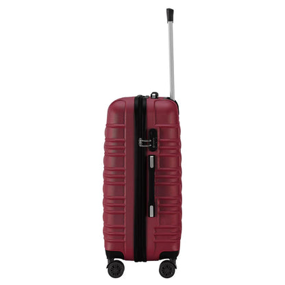 Set de valises rigides Rome - Set 4 pièces rouge avec coque rigide en ABS résistant aux chocs et roues 360°