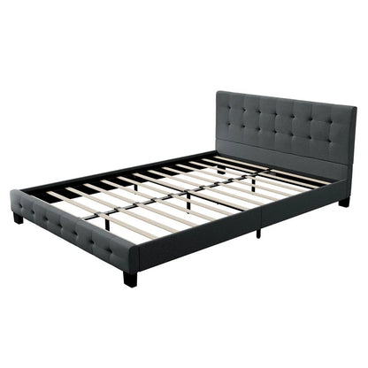 Lit rembourré Manresa 140 x 200 cm - gris