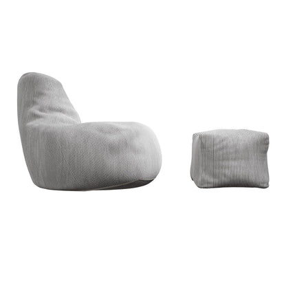 Sitzsack Chillex L mit Hocker Cord Sessel Hellgrau - Palo24