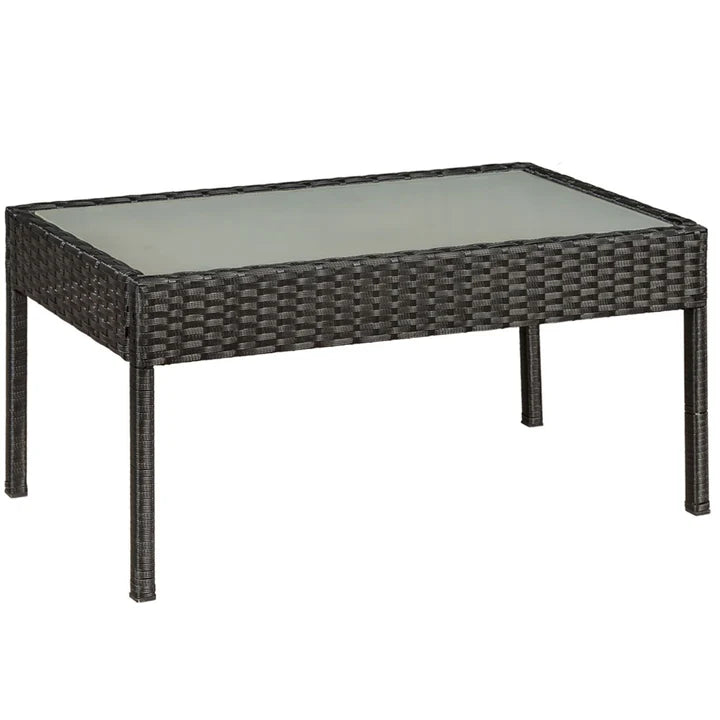 Polyrattan Sitzgruppe Trinidad schwarz mit dunkelgrauen Bezügen