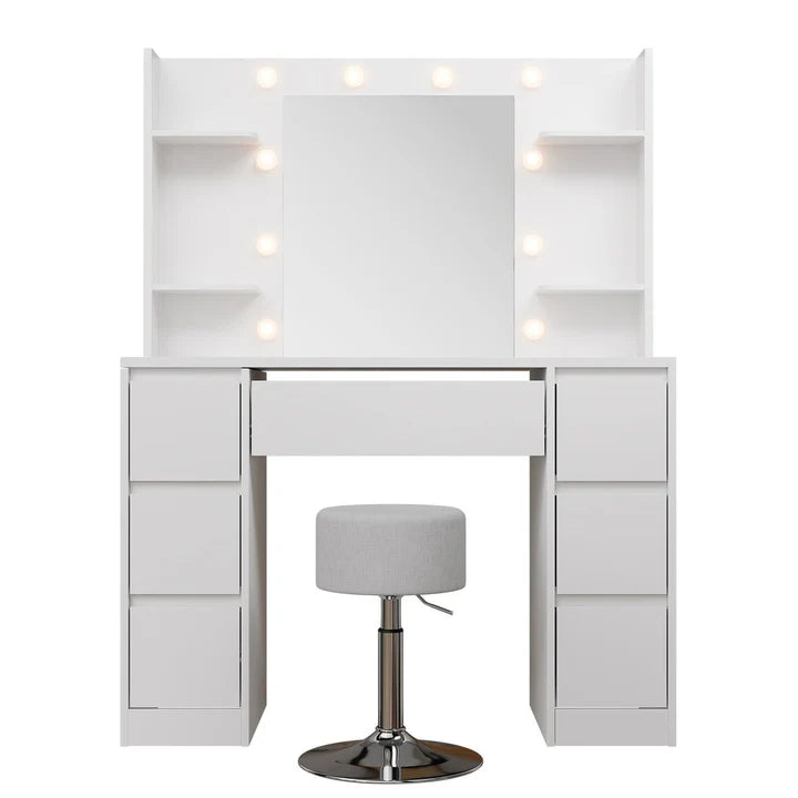Schminktisch mit Spiegel Malia mit Hocker Tonia