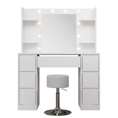 Schminktisch mit Spiegel Malia mit Hocker Tonia