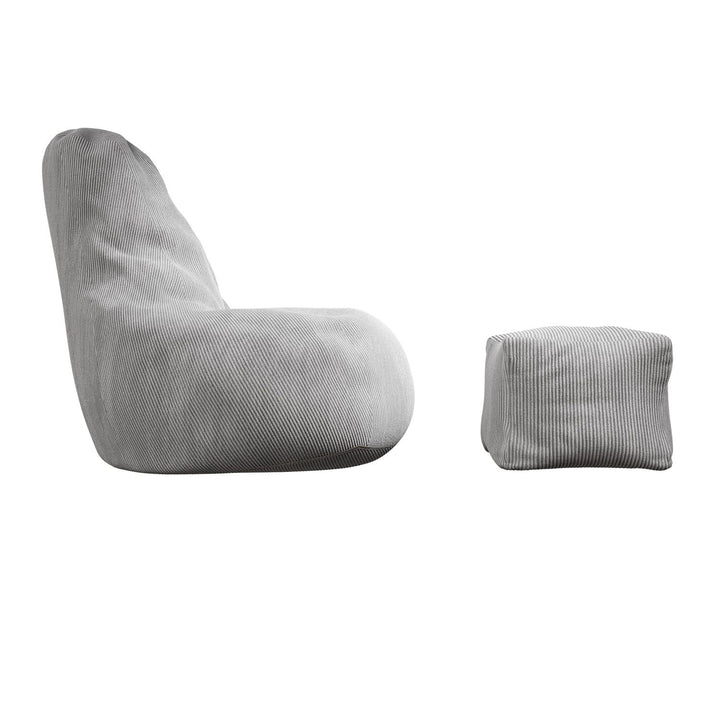 Sitzsack Chillex XL mit Hocker Cord Sessel Hellgrau - Palo24