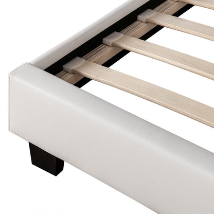 Lit tapissé LED Paris 180 x 200 cm sommier à lattes blanc