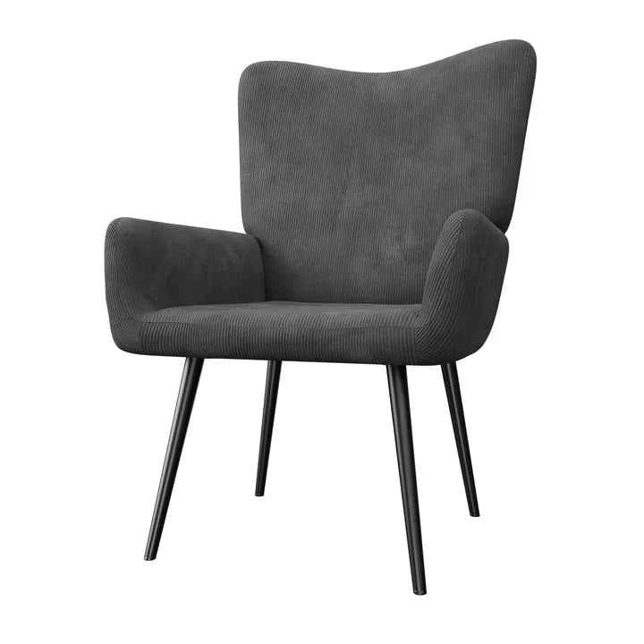 Ohrensessel Relaxsessel skandinavischen Design Cord Grau