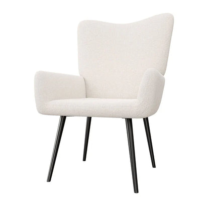 Ohrensessel Relaxsessel skandinavischen Design Bouclé Beige