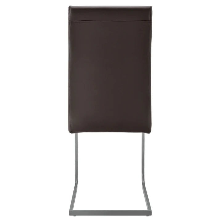 Freischwinger Stuhl Vegas 4er Set aus Kunstleder in braun