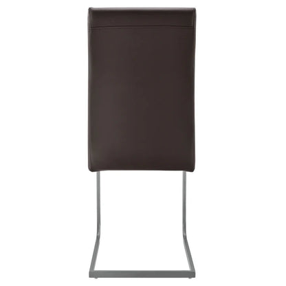 Freischwinger Stuhl Vegas 4er Set aus Kunstleder in braun