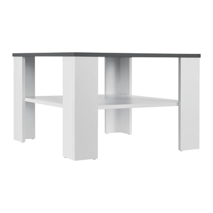 Couchtisch 60x60 cm Weiss Dunkelgrau