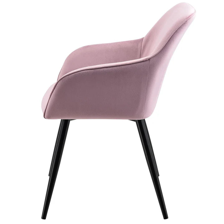 Loungesessel Tarje mit Samtbezug in rosa