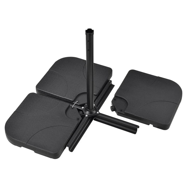 Set di 4 pesi per ombrellone Quad riempibili fino a 80 kg in HDPE nero