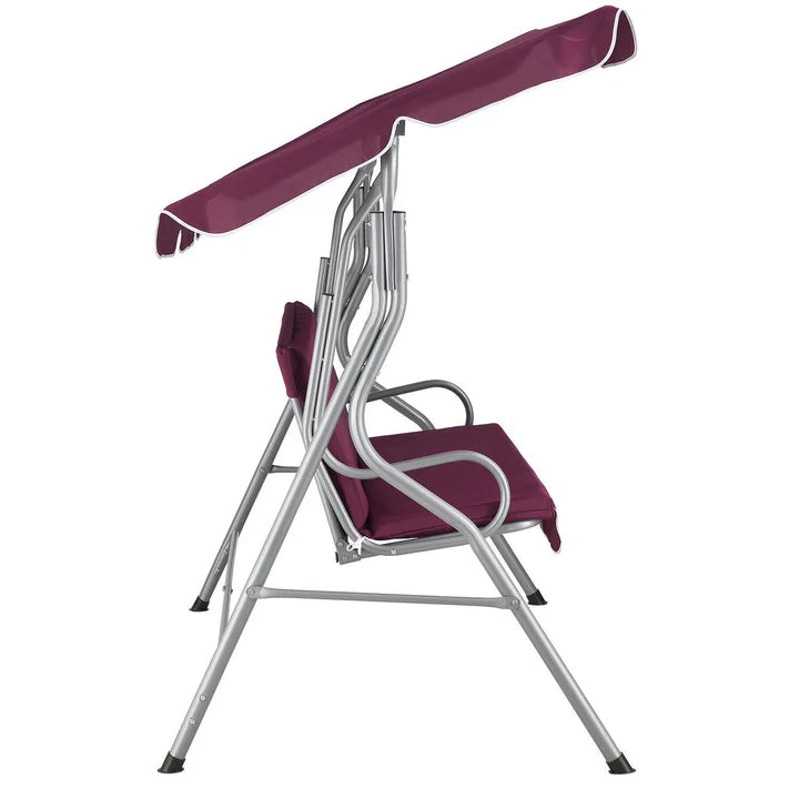 Hollywoodschaukel Cecina 3-Sitzer beschichtetes Stahlgestell in rot